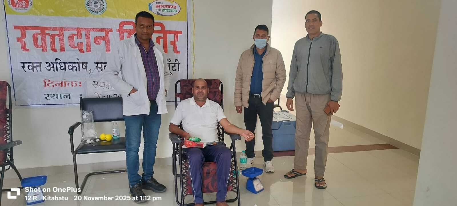 सायको थाना के शिविर में दस लोगों ने किया रक्तदान