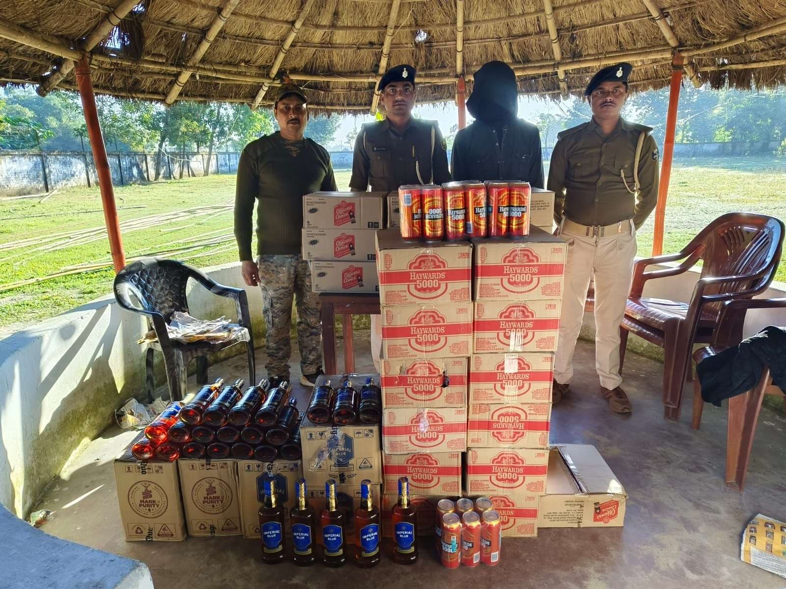 306 लीटर विदेशी शराब जब्त, एक तस्कर गिरफ्तार