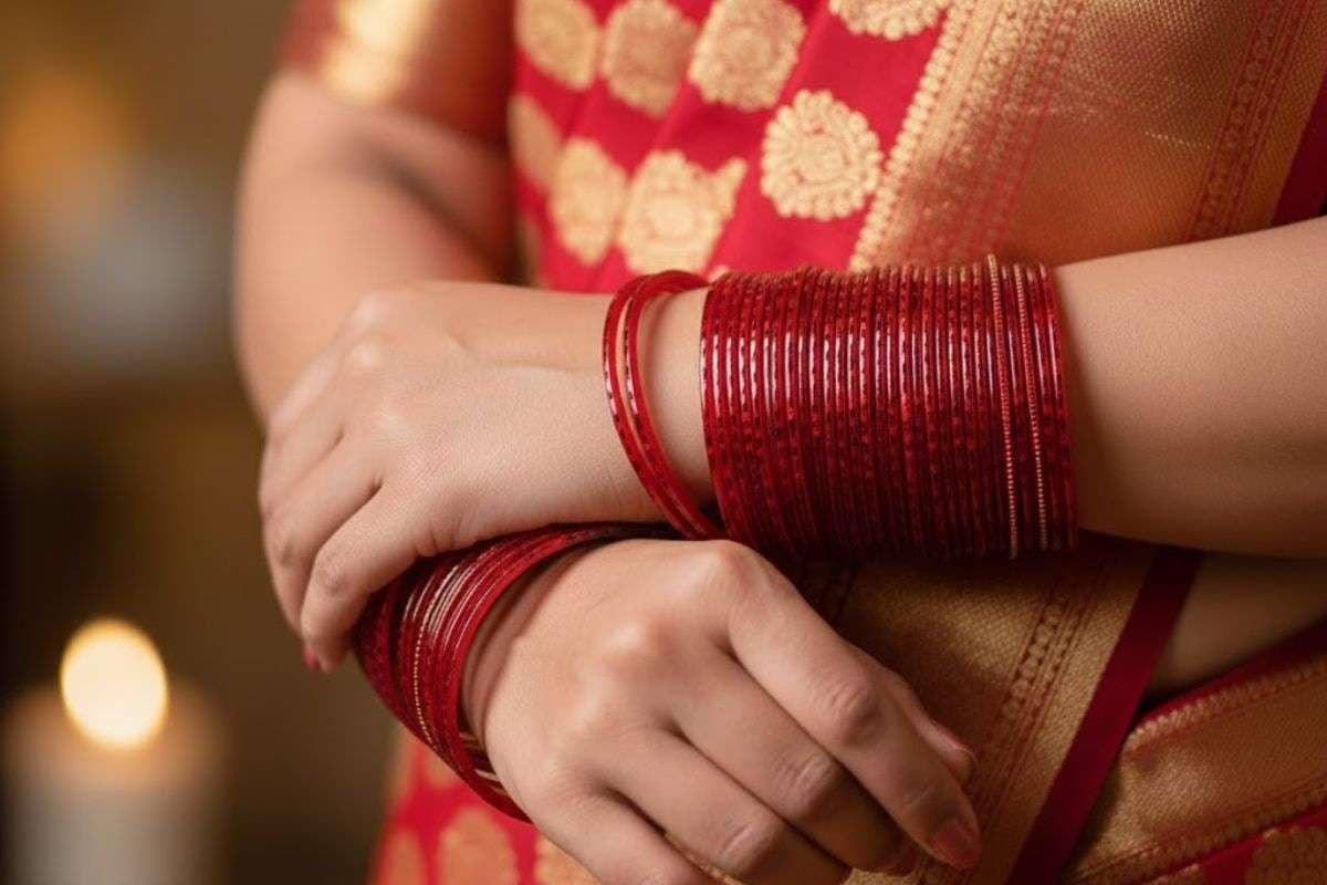 glass bangle red colour