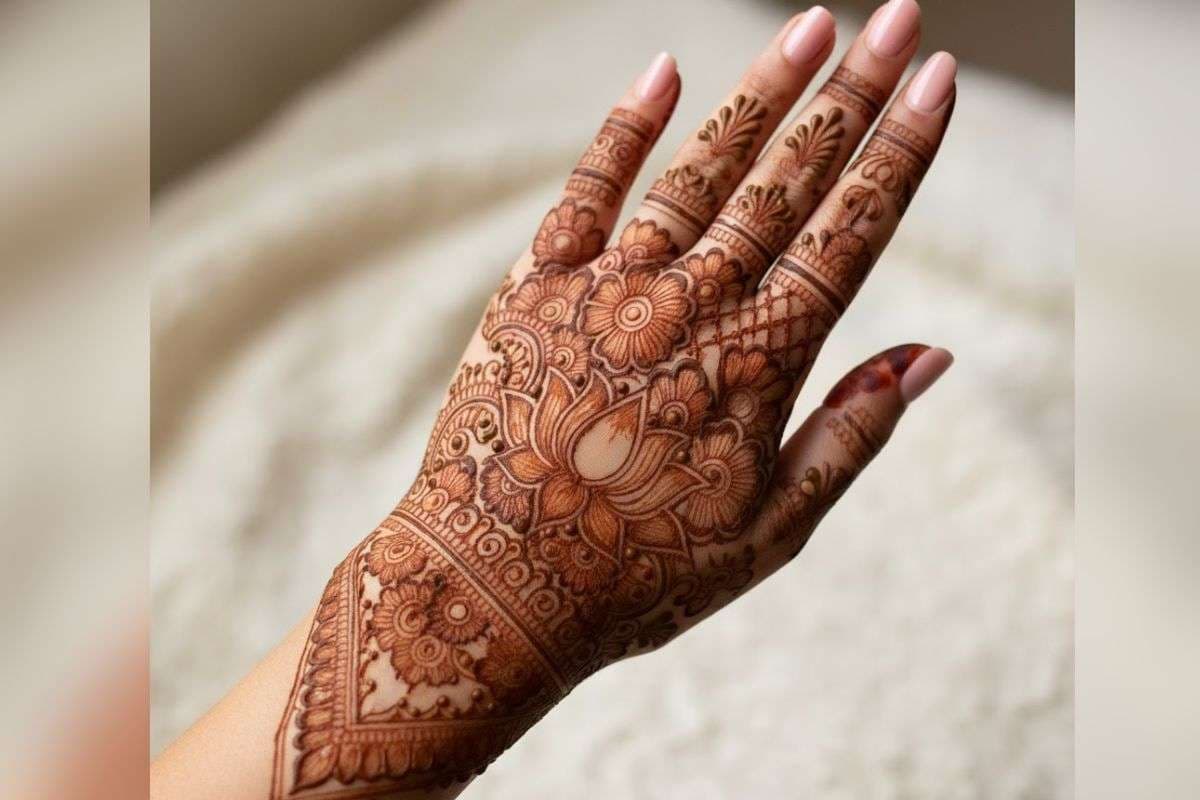 half hand mehndi design