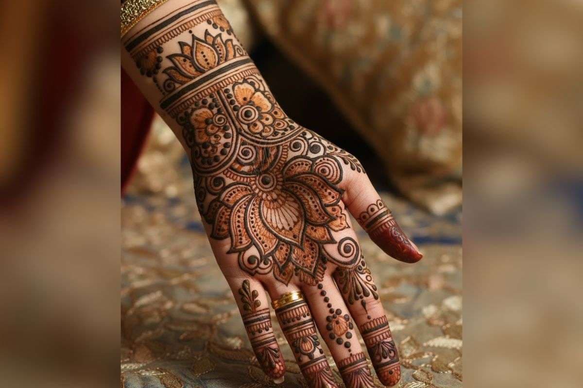 lotus mehndi design image