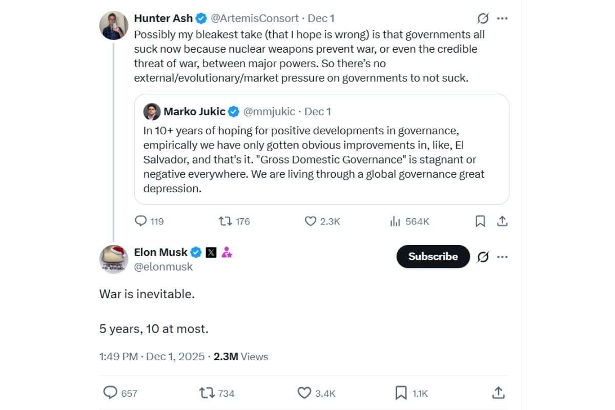 Musks reply to the the thread post