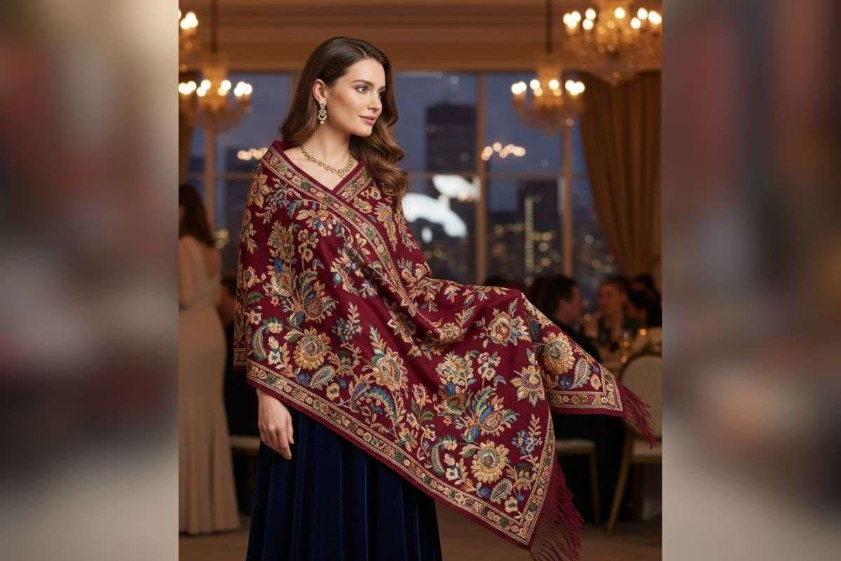 Embroidery Woolen Shawl