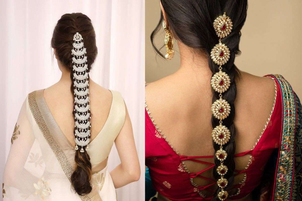 Gold-Plated Crystal Studded Choti Jadai Billai