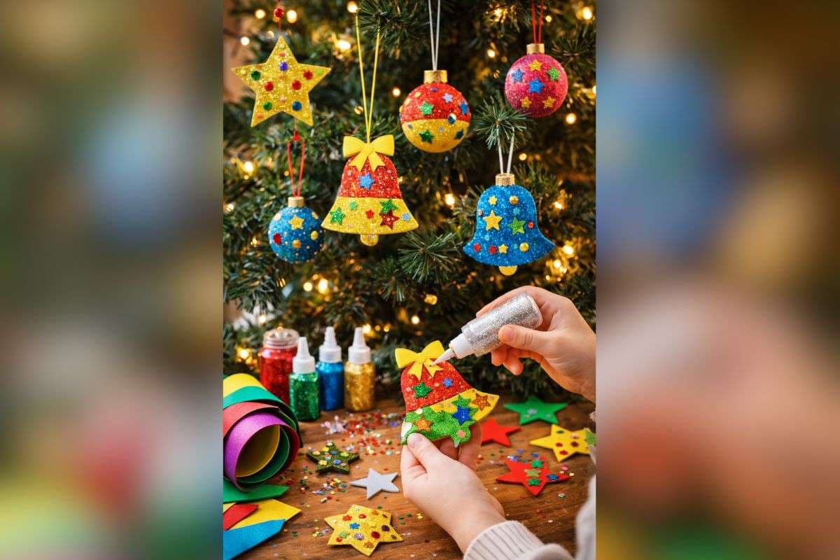 Handmade Christmas tree ornaments (AI Generated)