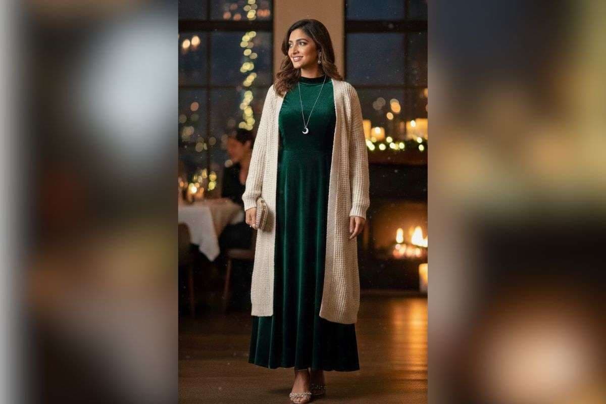 Maxi Dress And Cardigan