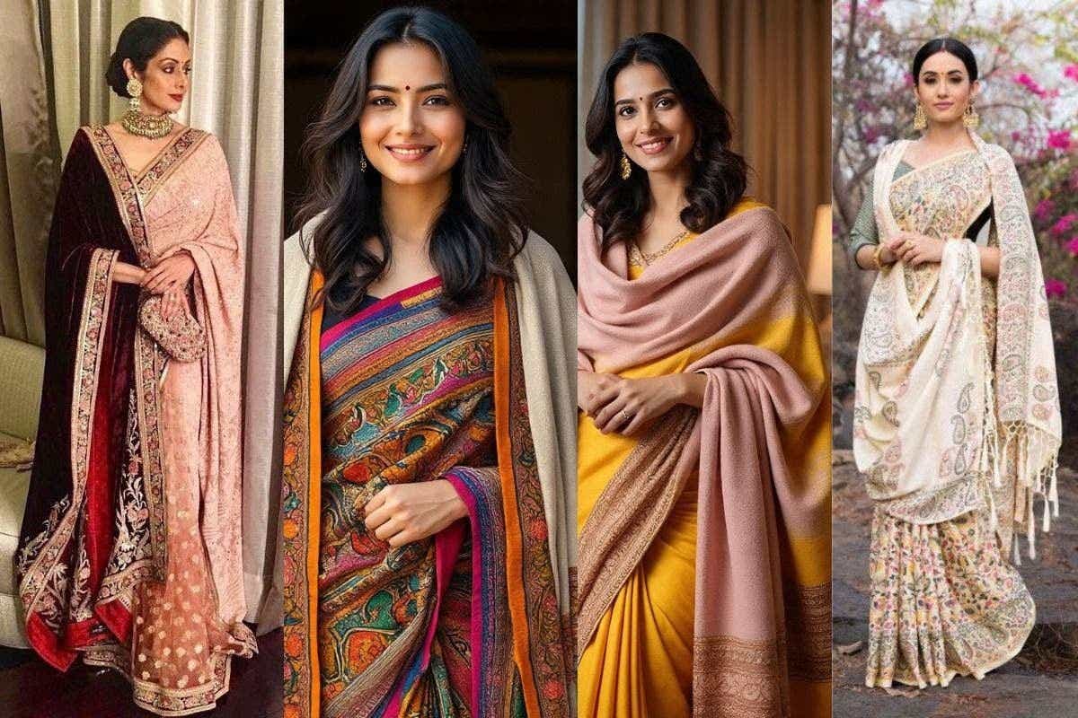 Saree with Shawl Style: ठंड में भी बनाएं परफेक्ट साड़ी लुक, ट्राय करें शॉल के साथ ये खूबसूरत और आसान स्टाइल्स