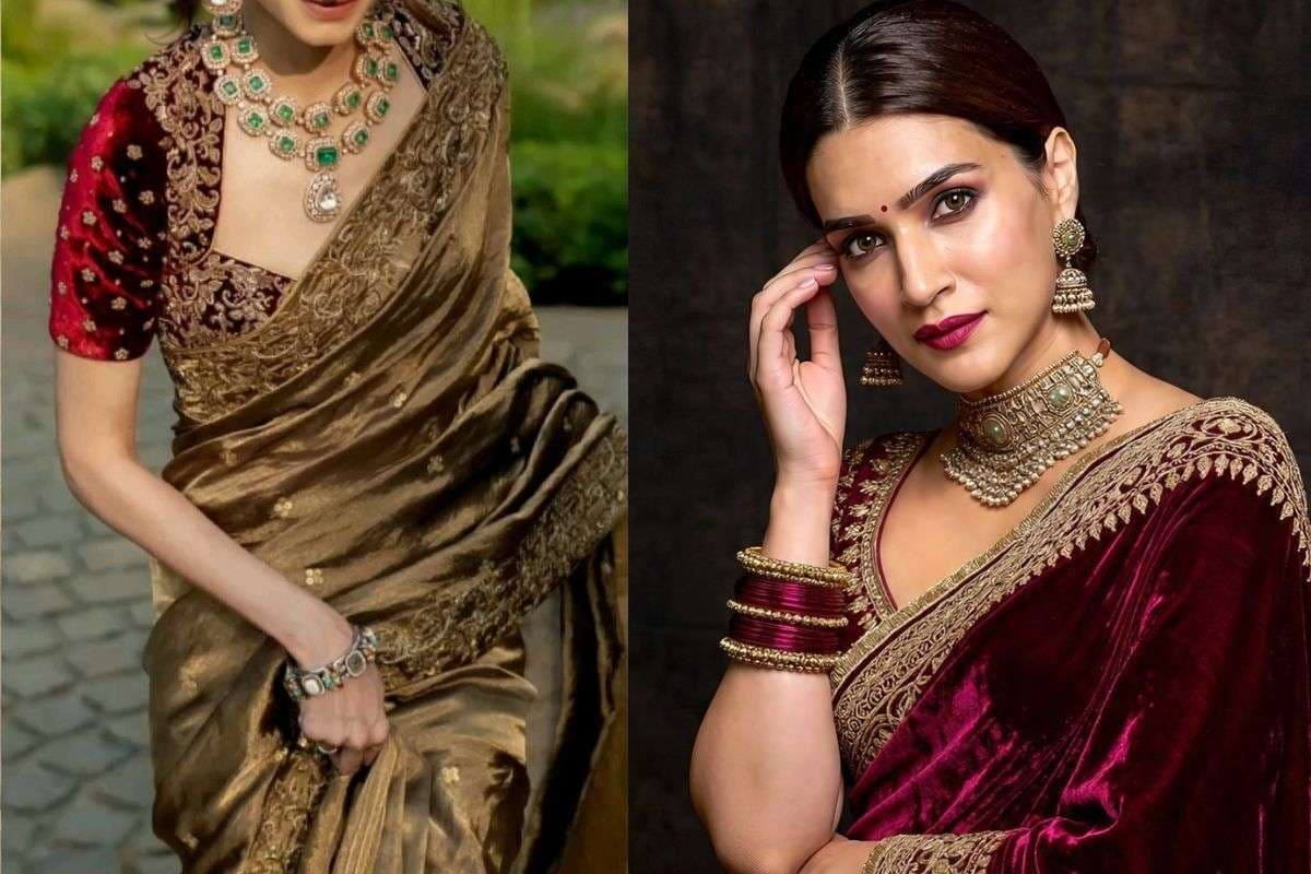 Velvet Silk Saree (Image Source: pinterest)