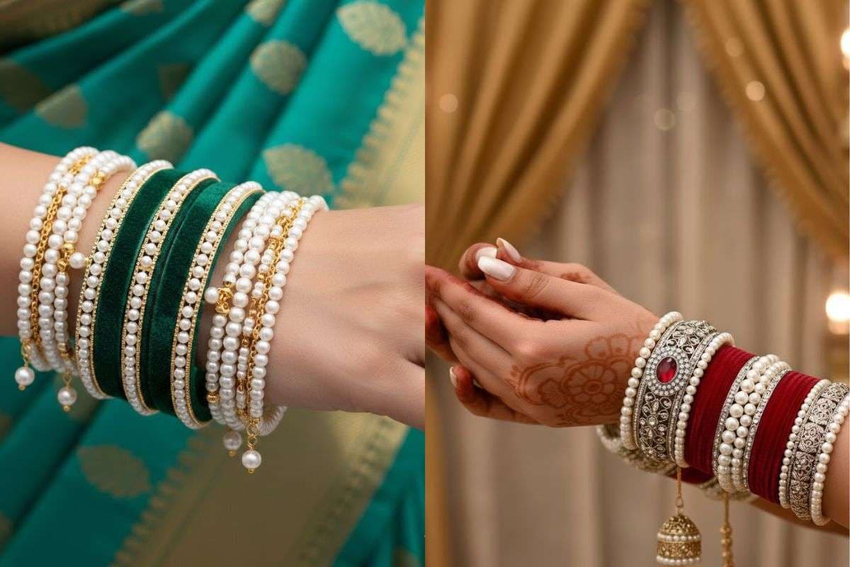 Velvet and Pearl Bangles