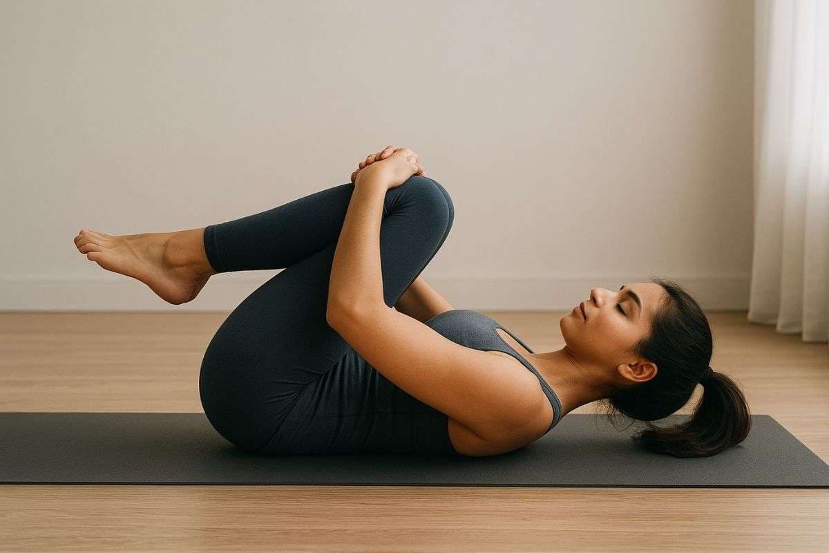 Wind Releasing Pose exercise (image Source: AI)