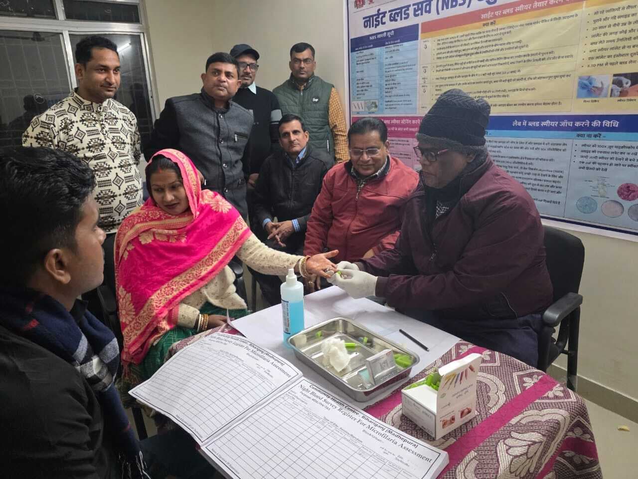 मोहनपुर में नाइट ब्लड सर्वे की हुई शुरुआत