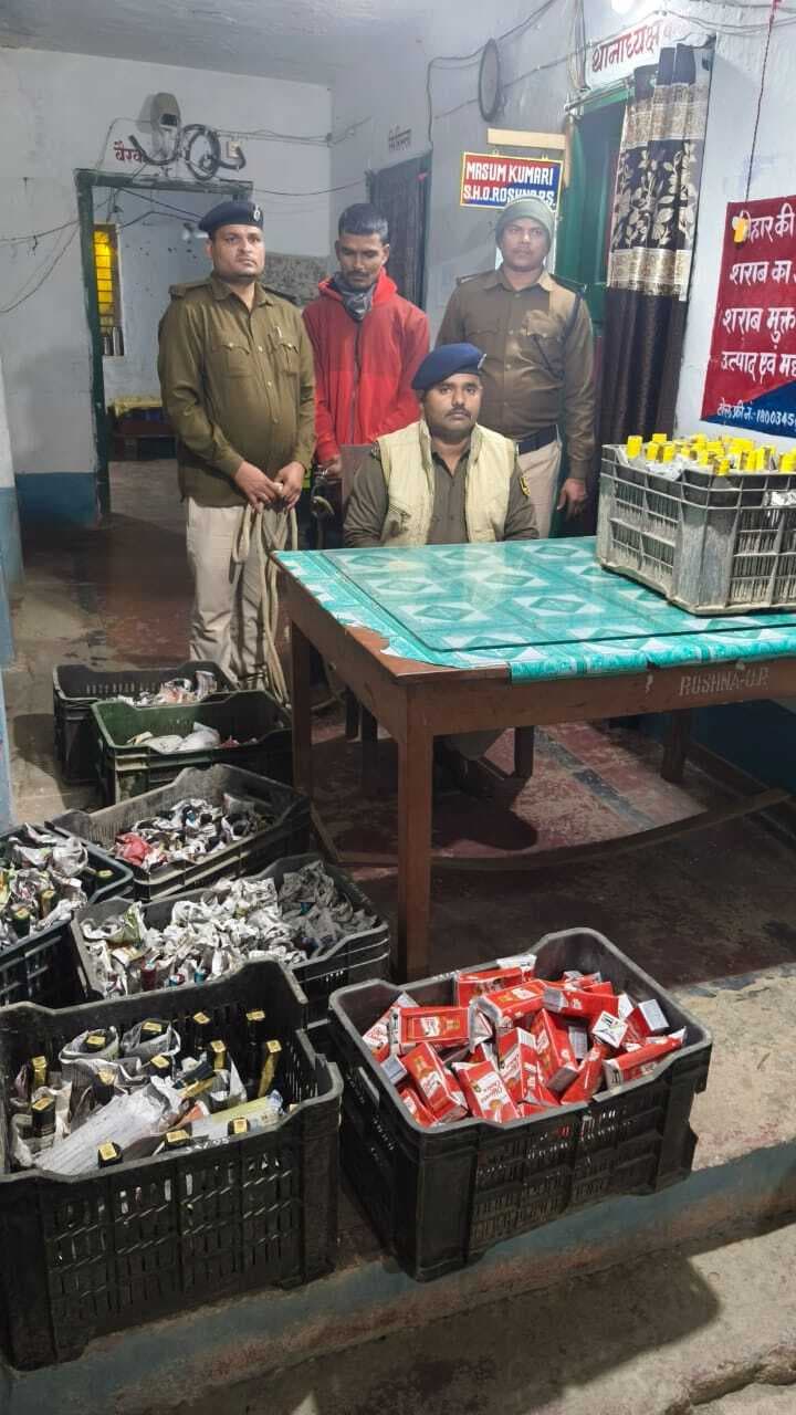 ऑटो से 101 लीटर शराब जब्त, एक तस्कर गिरफ्तार, ऑटो जब्त