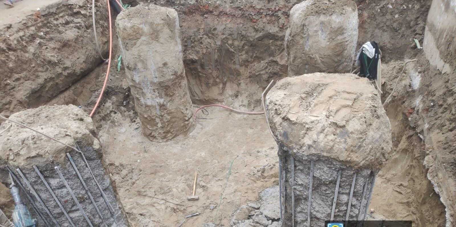 बंगाली बाजार ढ़ाला आरओबी के लिए 135 पाइल में 48 पाइल बनकर तैयार