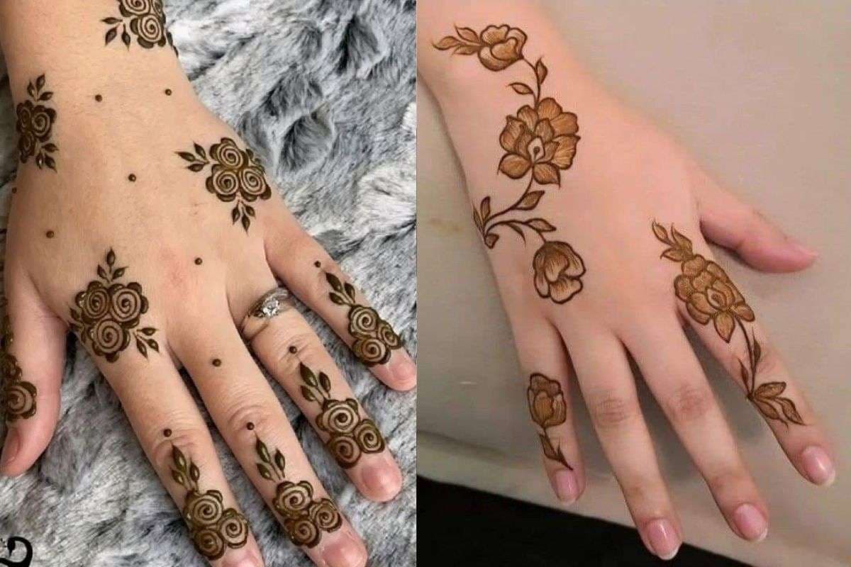 floral mehndi design for back hand (Pineterst)