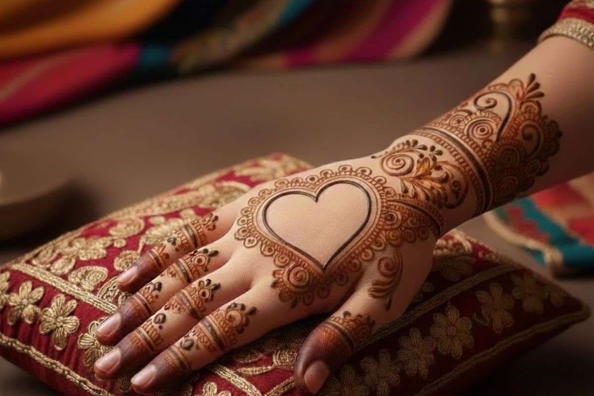 heart shape mehndi design