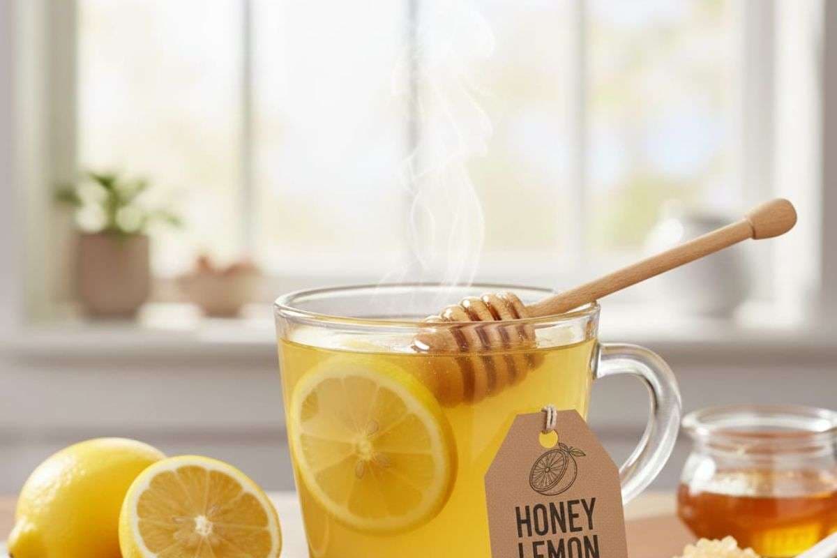 honey lemon warm water (AI Generated)