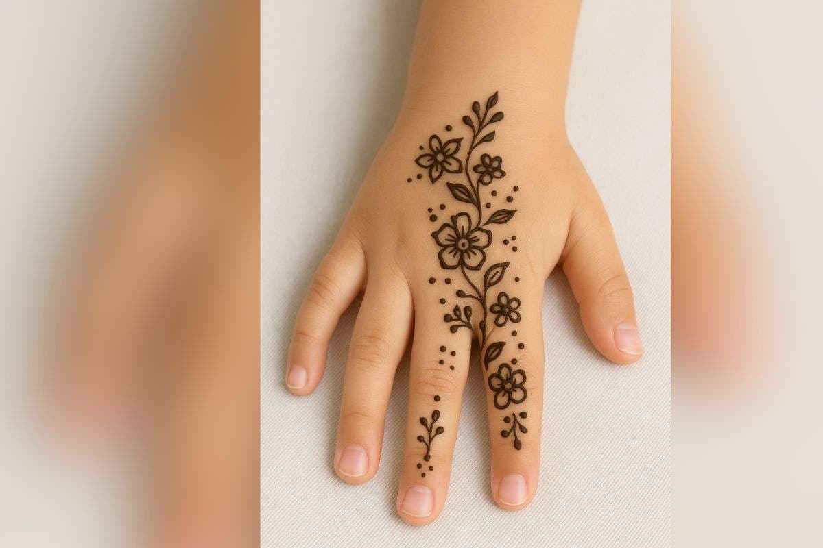 simple floral mehndi design (AI Generated)