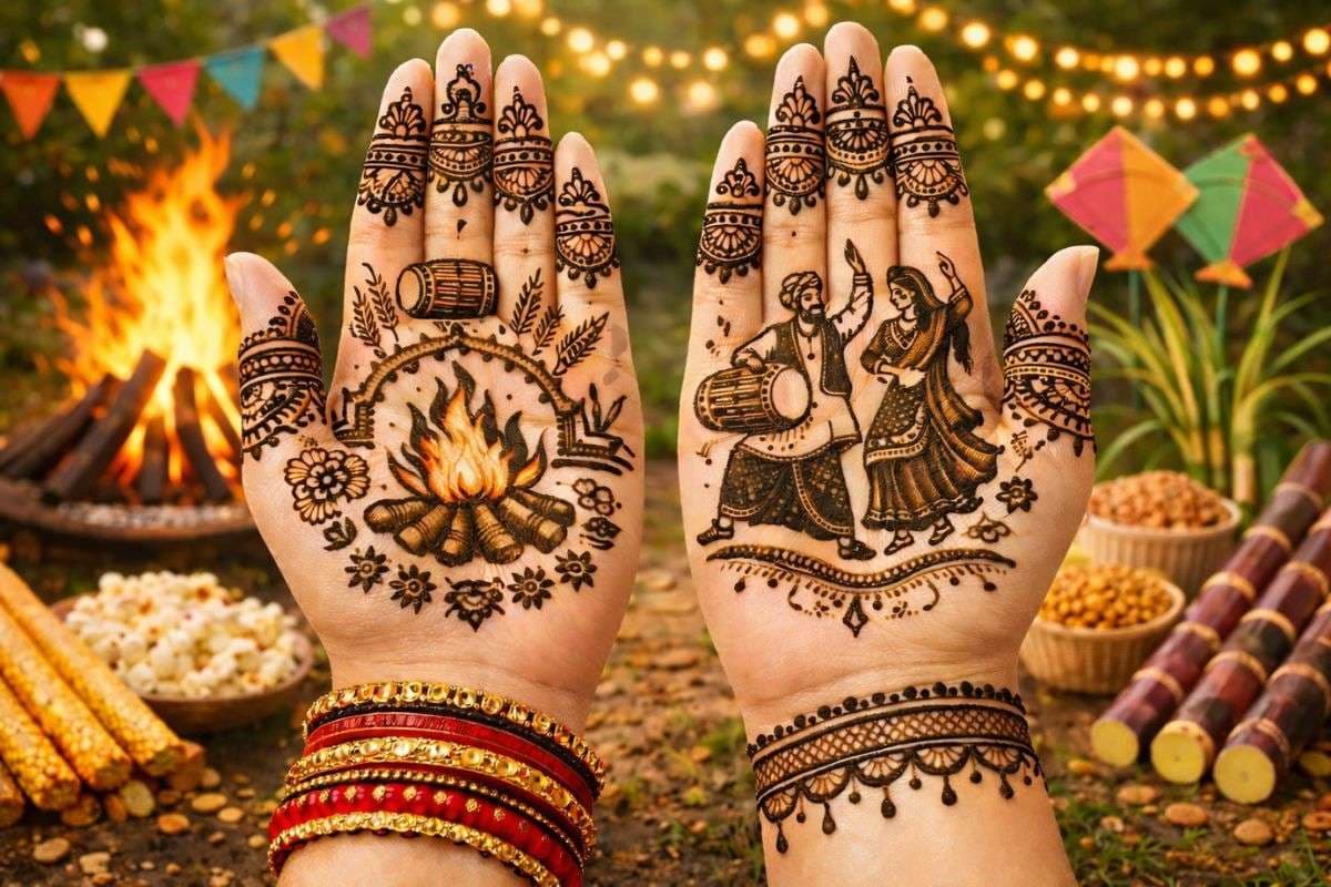 Simple Mehndi Design for Lohri: लोहड़ी पर सजाएं अपने हाथ इन आसान और खूबसूरत एआई मेहंदी डिजाइन्स से