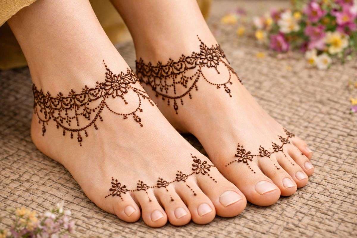 Anklet Style Mehndi Design