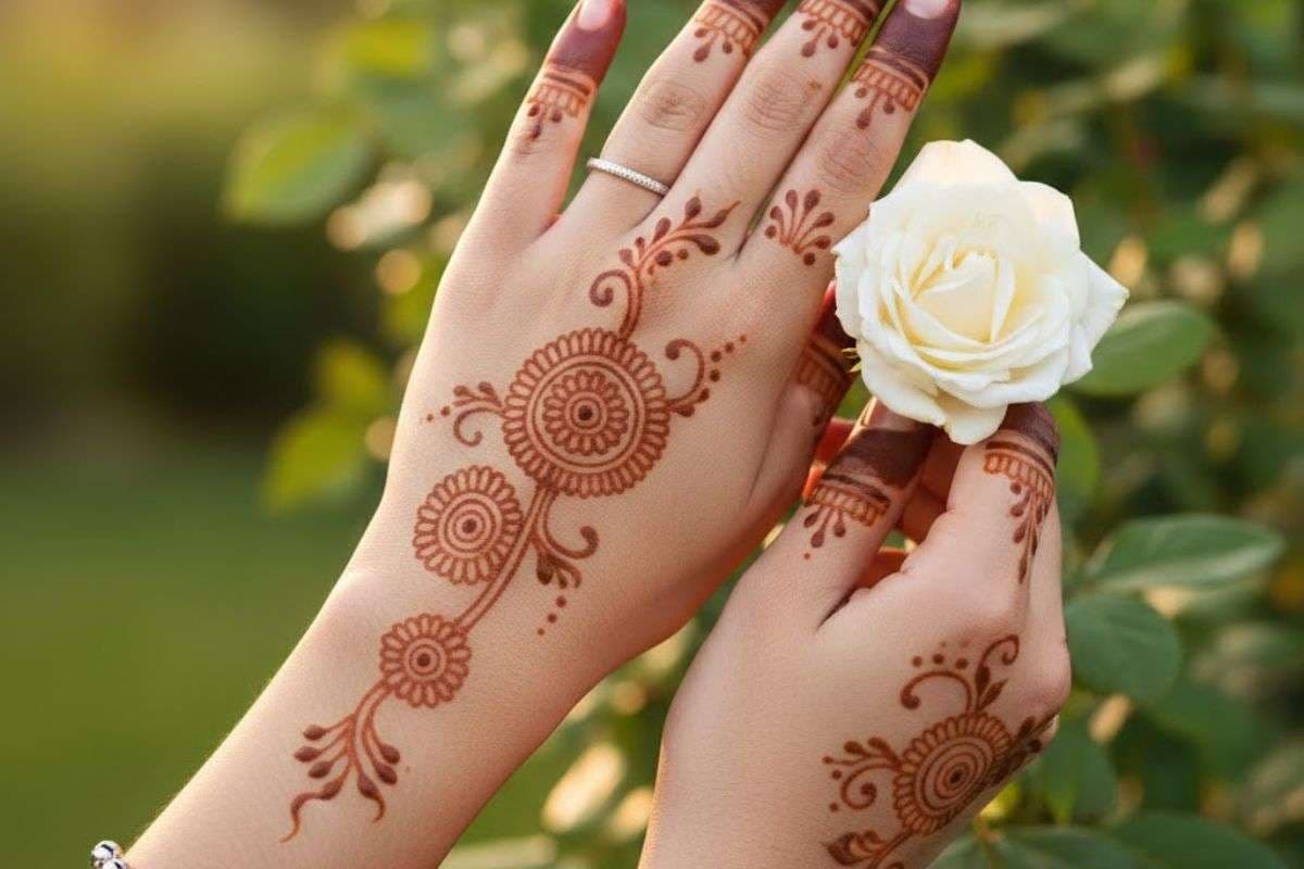 Back Hand Minimal Look Mehndi Design
