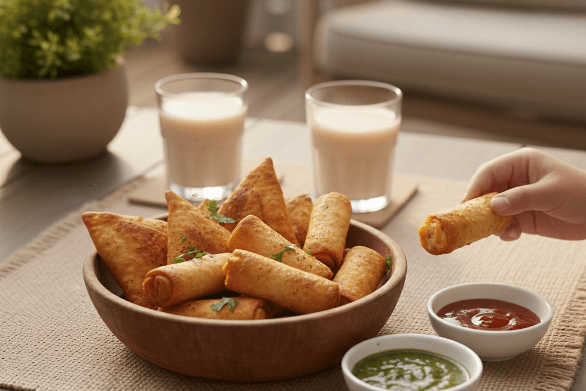 Baked Samosa and Cheese Roll