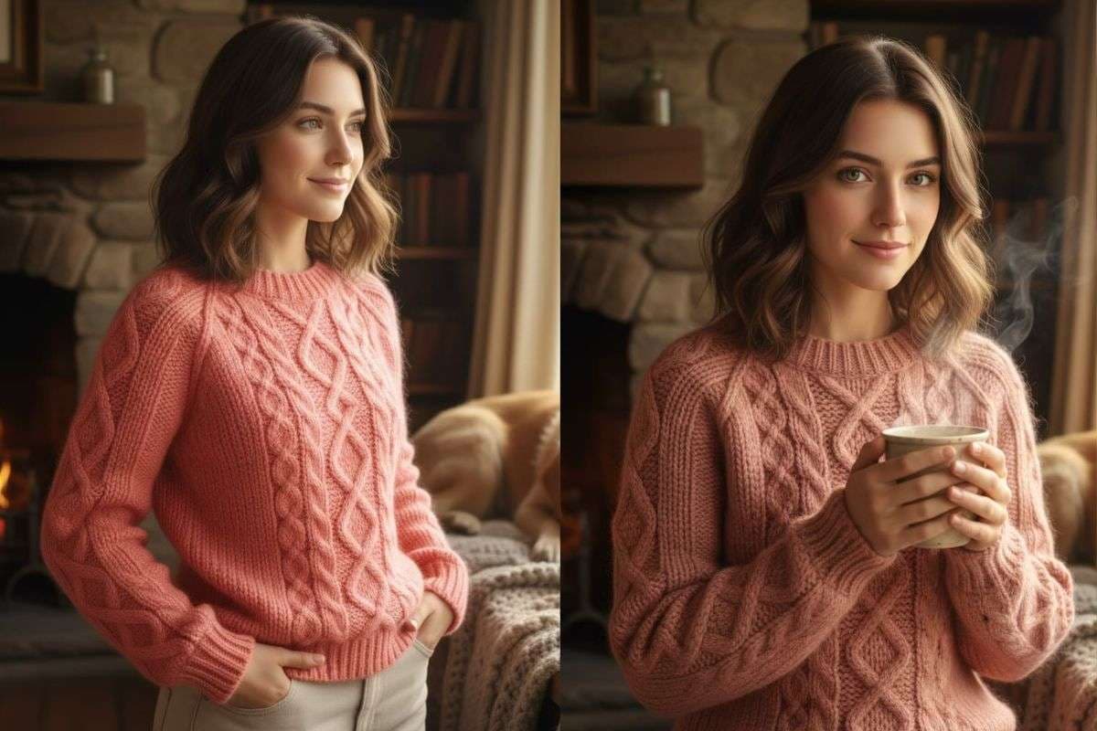 Cottage salmon Pink Sweater