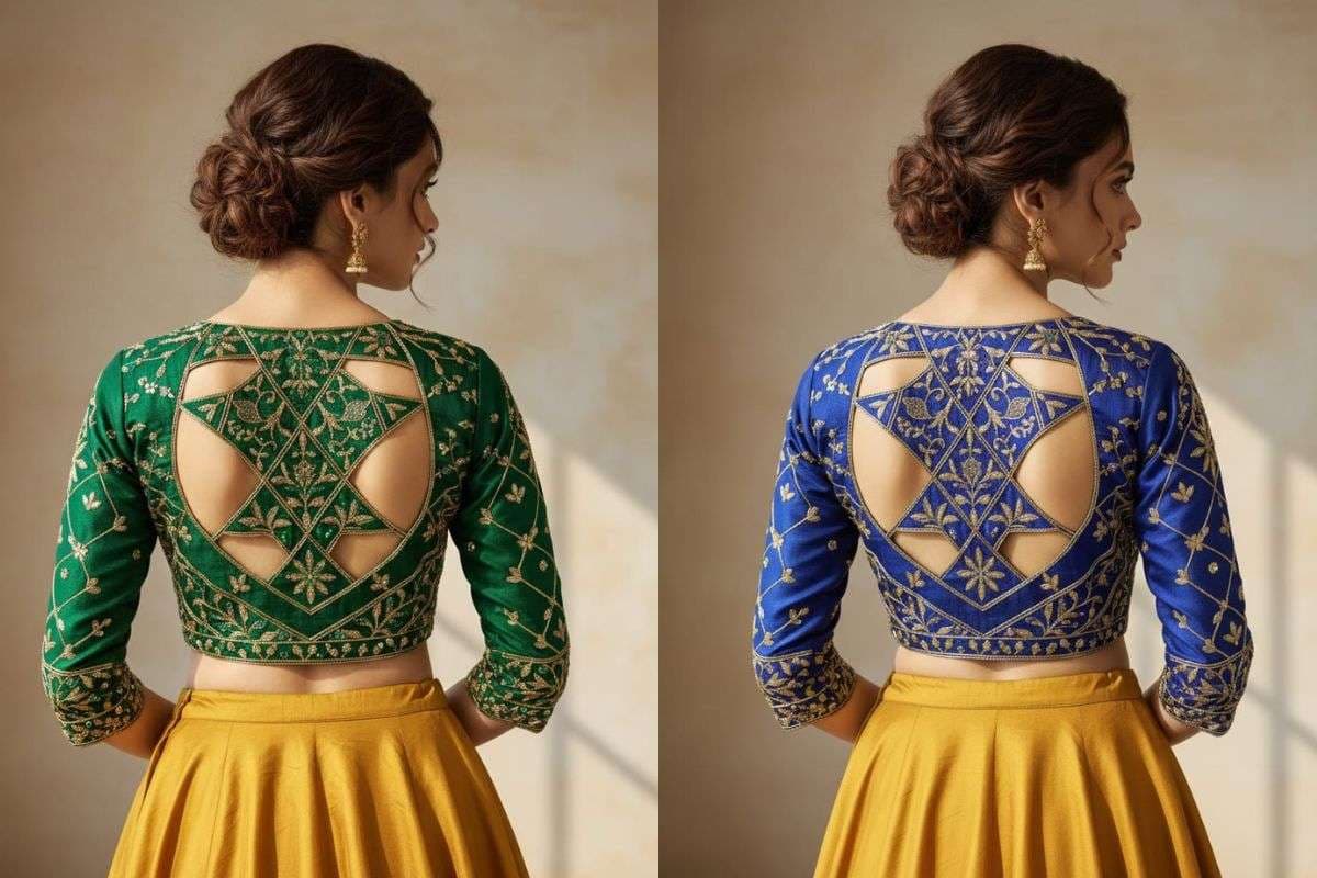 Cut-out back blouse design
