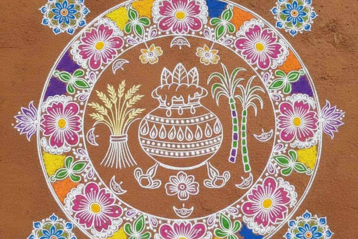 Floral Pongal Kolam