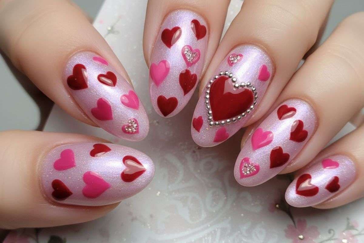 Heart Design Nail Art
