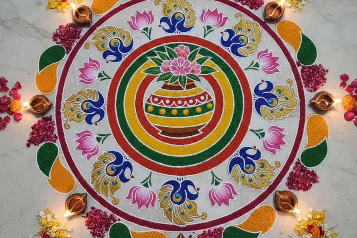 Kalash Rangoli Design