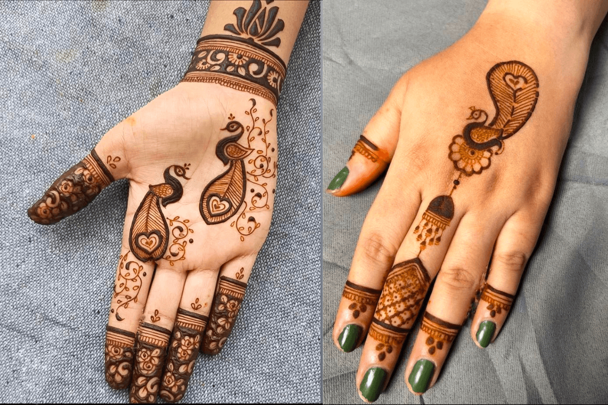 Kid's Peacock Mehndi Design