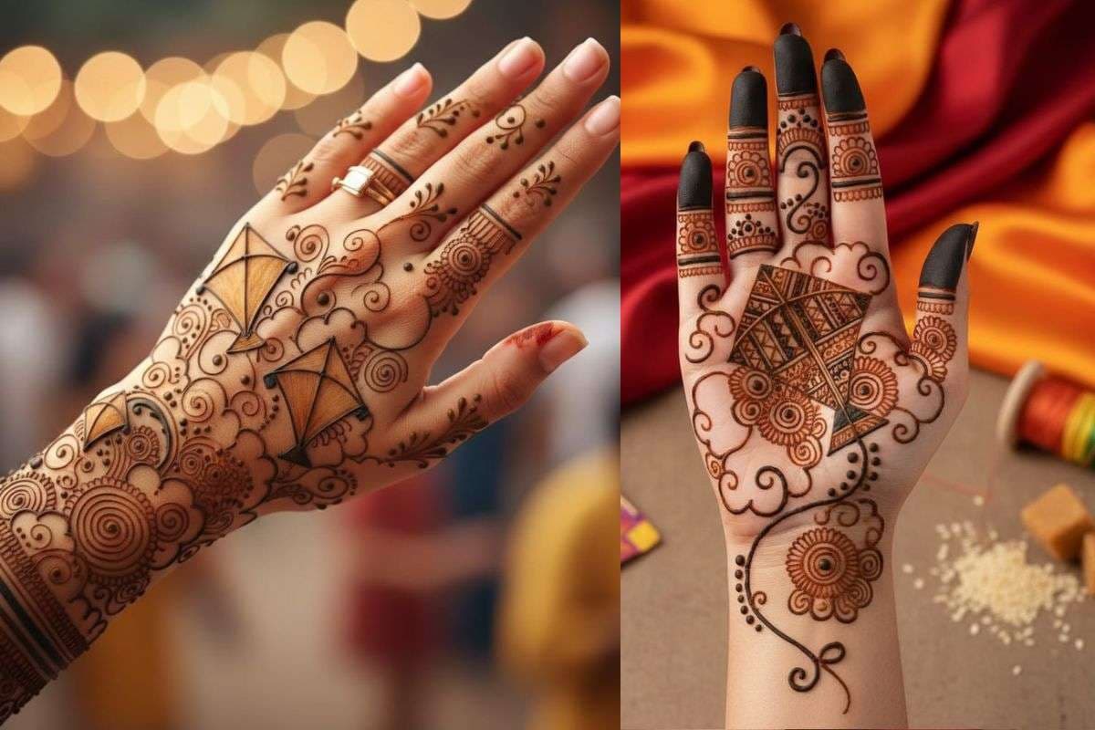 Kite and string mehndi design
