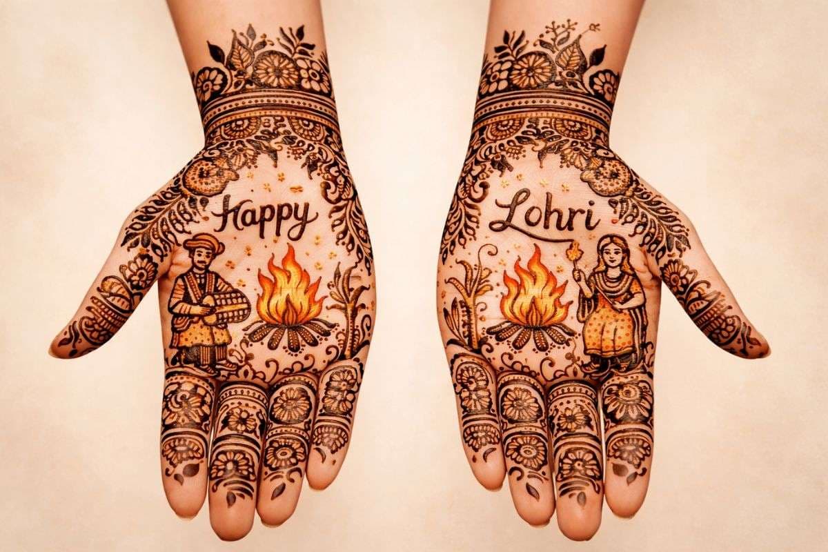 Simple Mehndi Design for Lohri: लोहड़ी के लिए परफेक्ट हैं ये सिंपल और ट्रेंडी एआई मेहंदी डिजाइन, खूबसूरती में लग जाएगा चार चांद