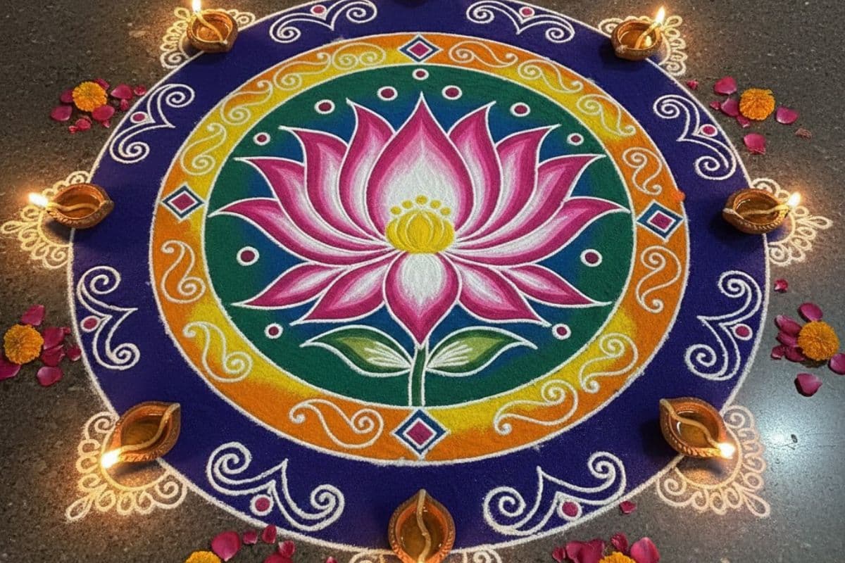 Lotus Rangoli Design