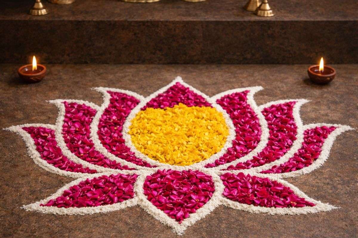 Lotus flower rangoli