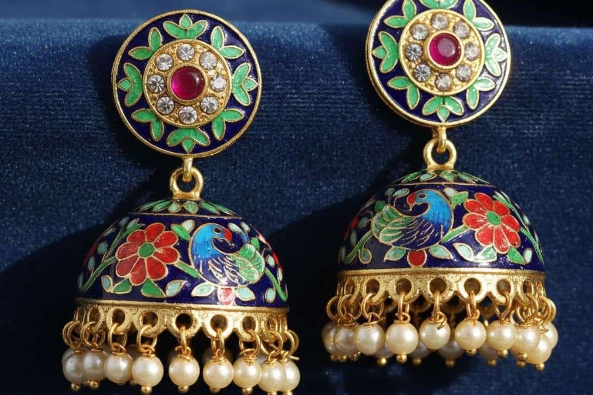 Meenakari Jhumka Design