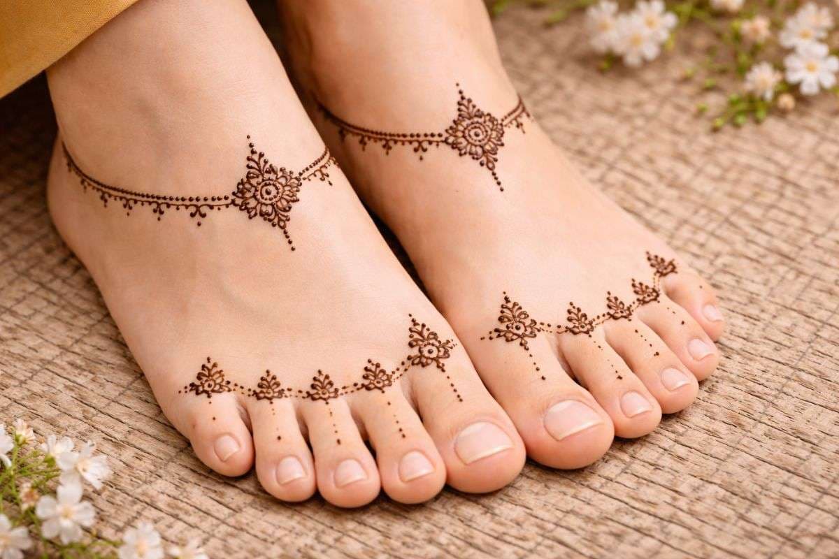 Minimal Toe Mehndi Design