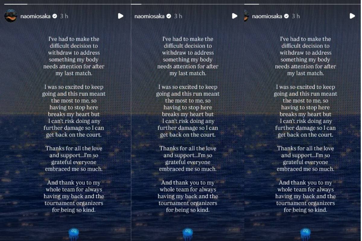 Naomi Osaka Insta Story