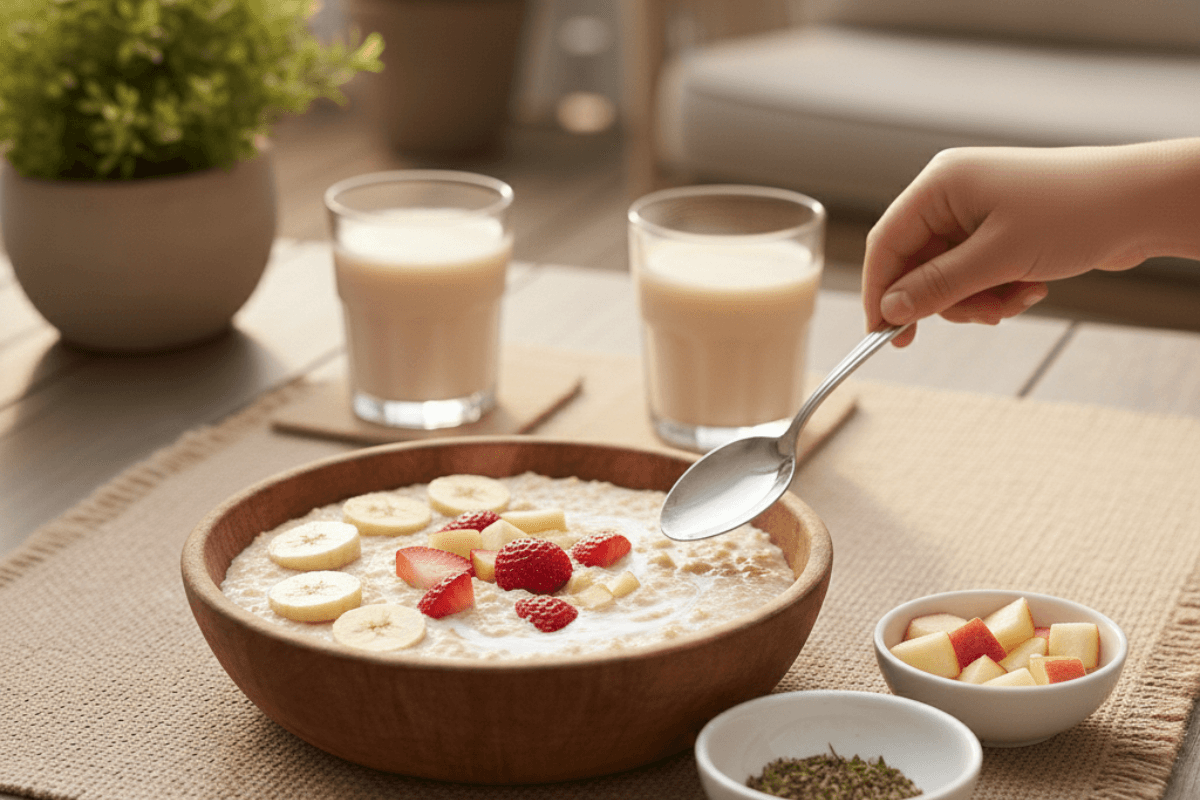 Oats and Fruit Bowl Healthy Snack