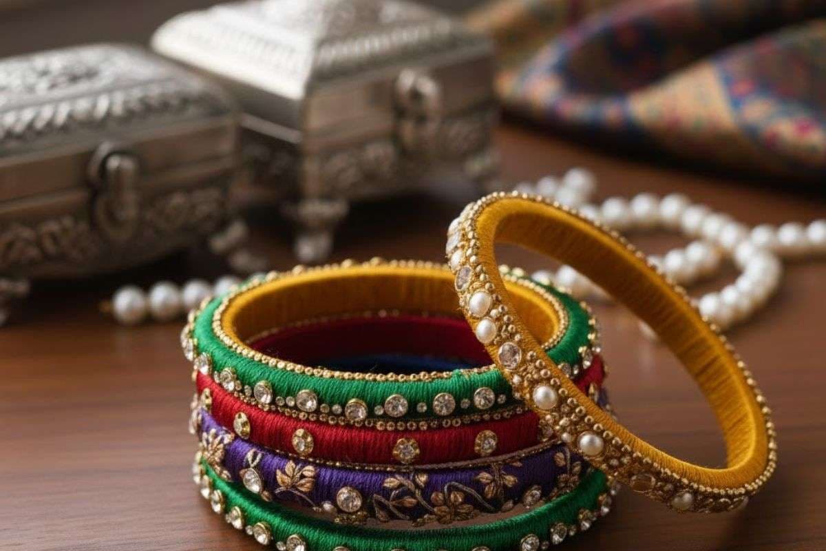 Silk Thread Stone Work Bangles