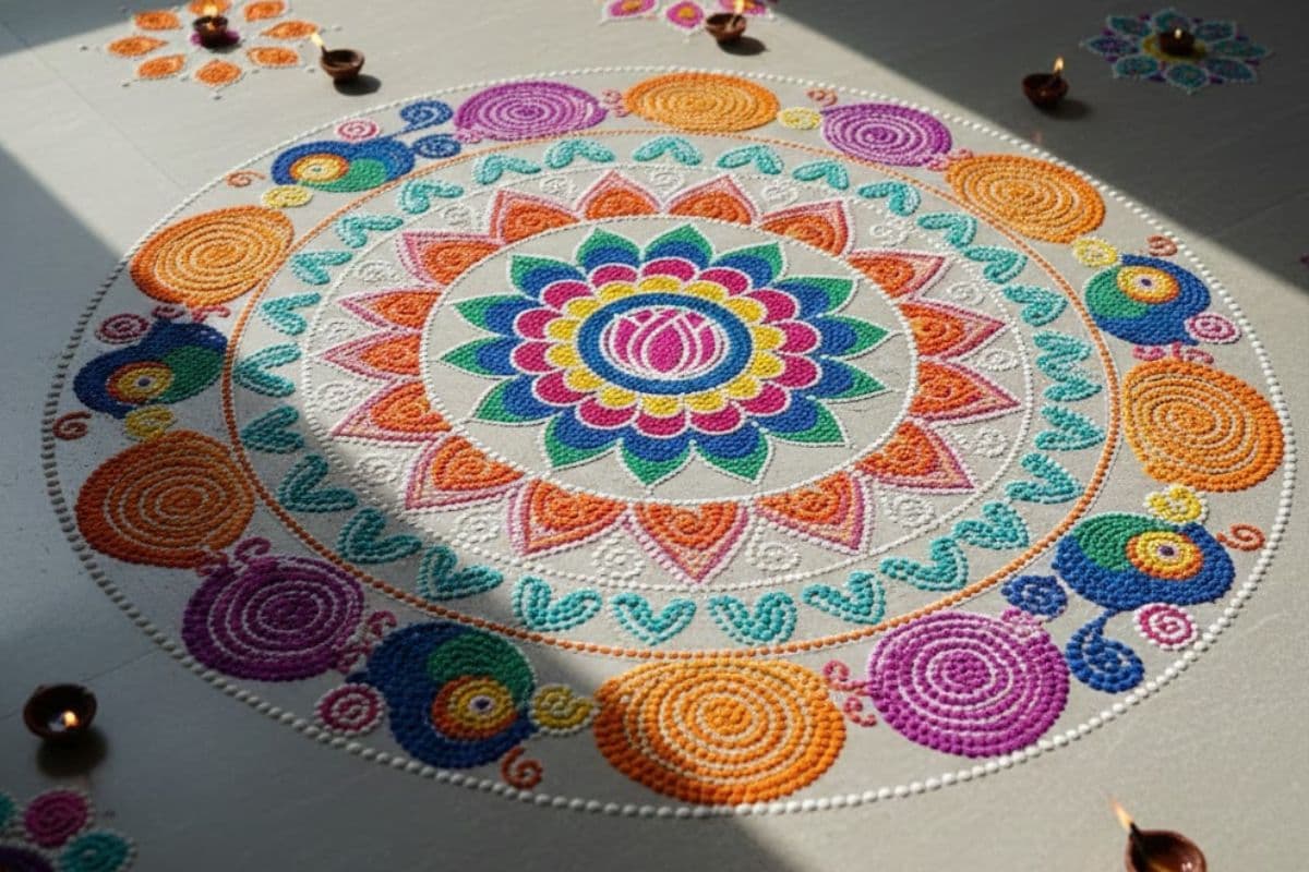Simple Dot Rangoli Design