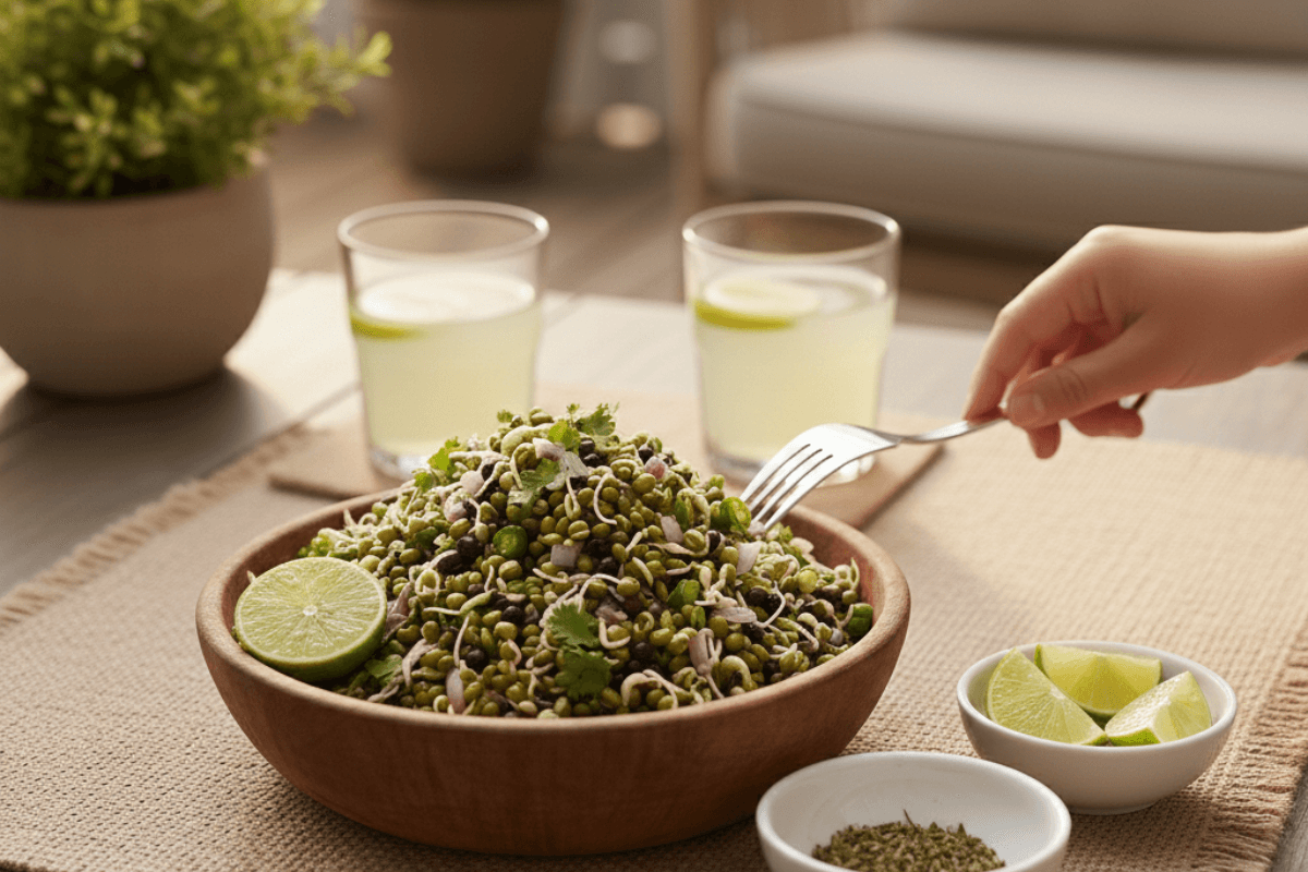Sprouted Dal Salad Recipe