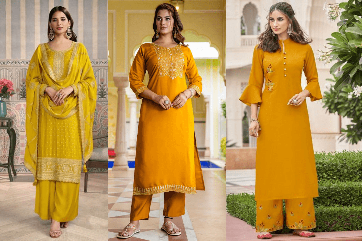 Straight Cut Yellow Suit Design