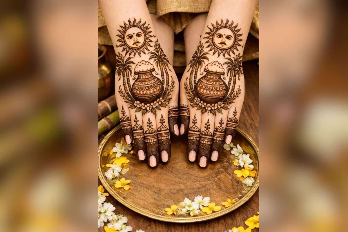 Sun and Pongal pot design