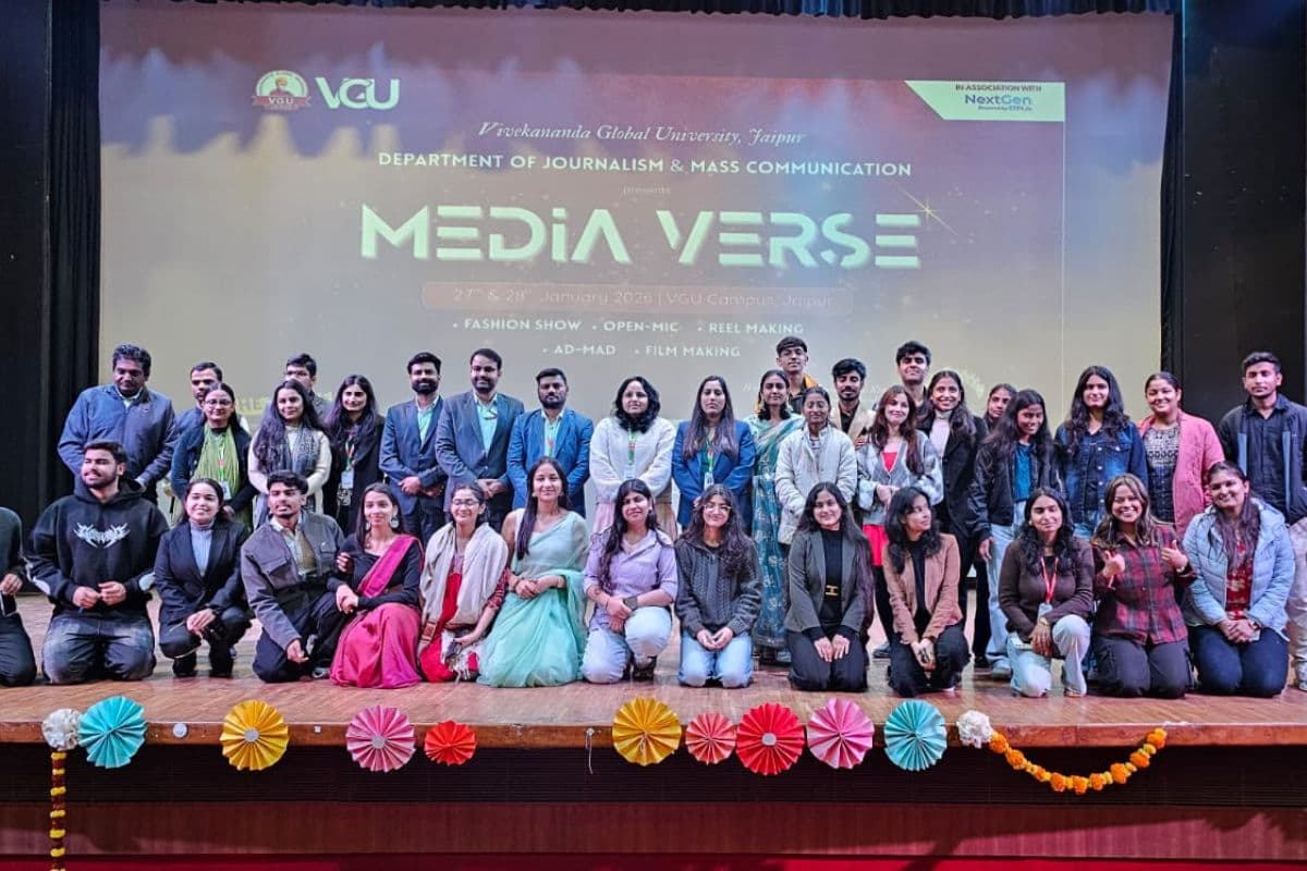 विवेकानंद ग्लोबल यूनिवर्सिटी में मीडिया वर्स का धमाकेदार आगाज, छात्रों की क्रिएटिविटी ने जीता दिल