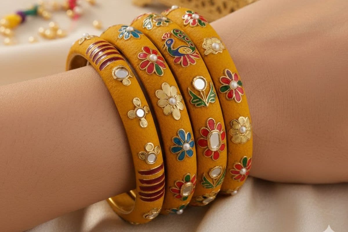 Yellow Lakh Bangles