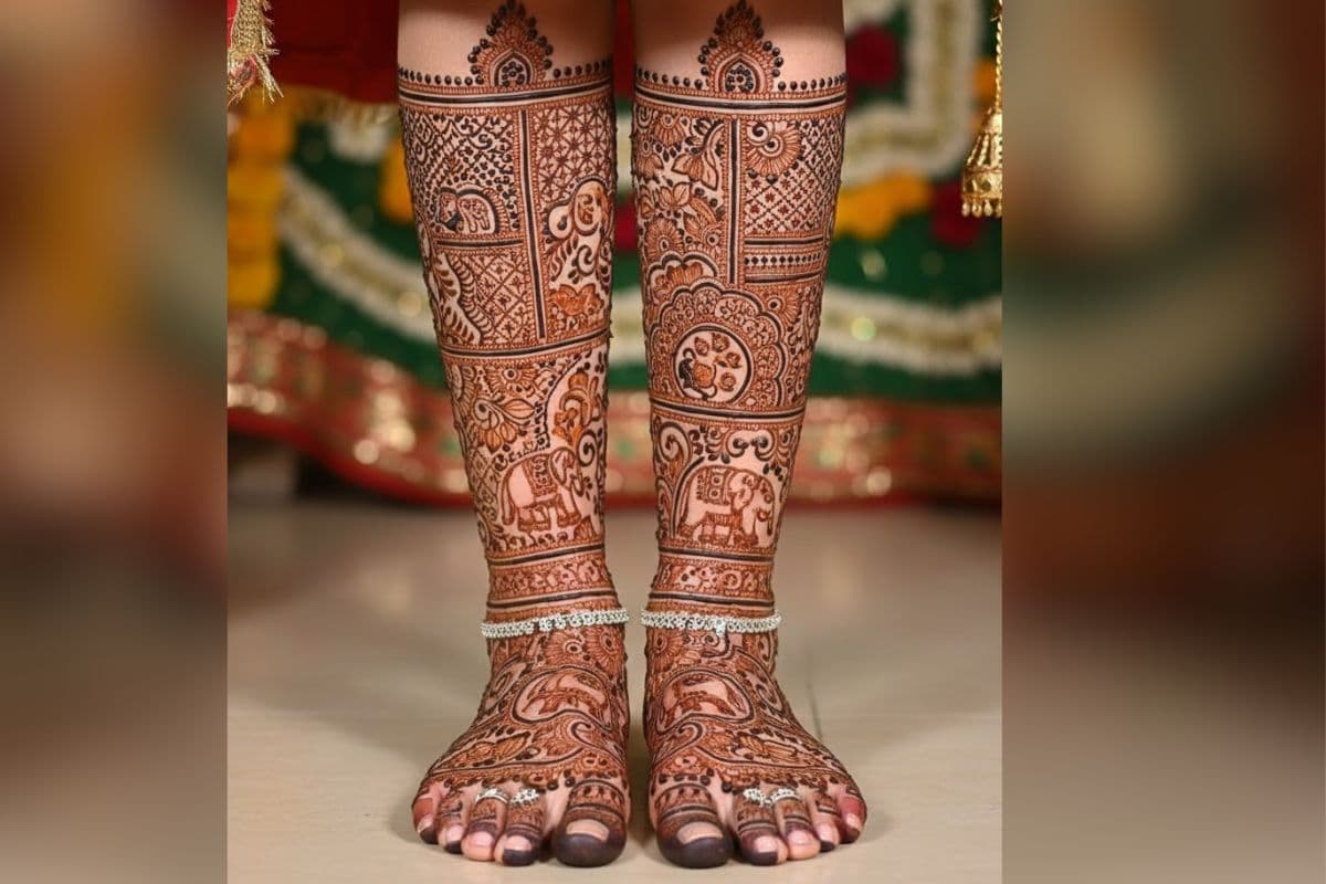 bridal mehndi for legs