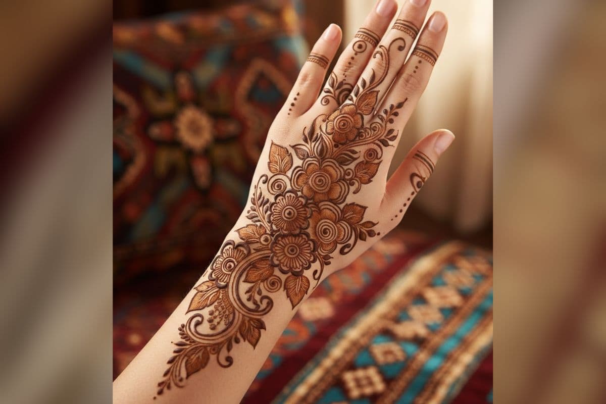 floral arabic mehndi design