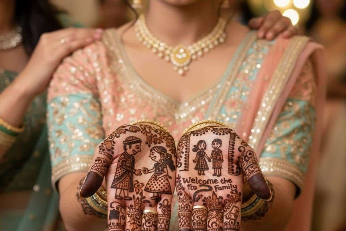 jija ji welcom theme mehndi Design