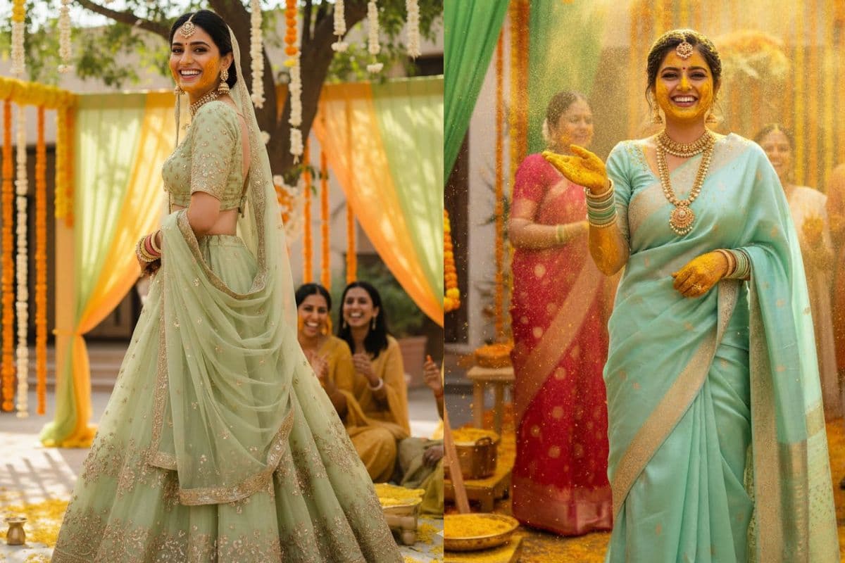 light green and mint green color dress